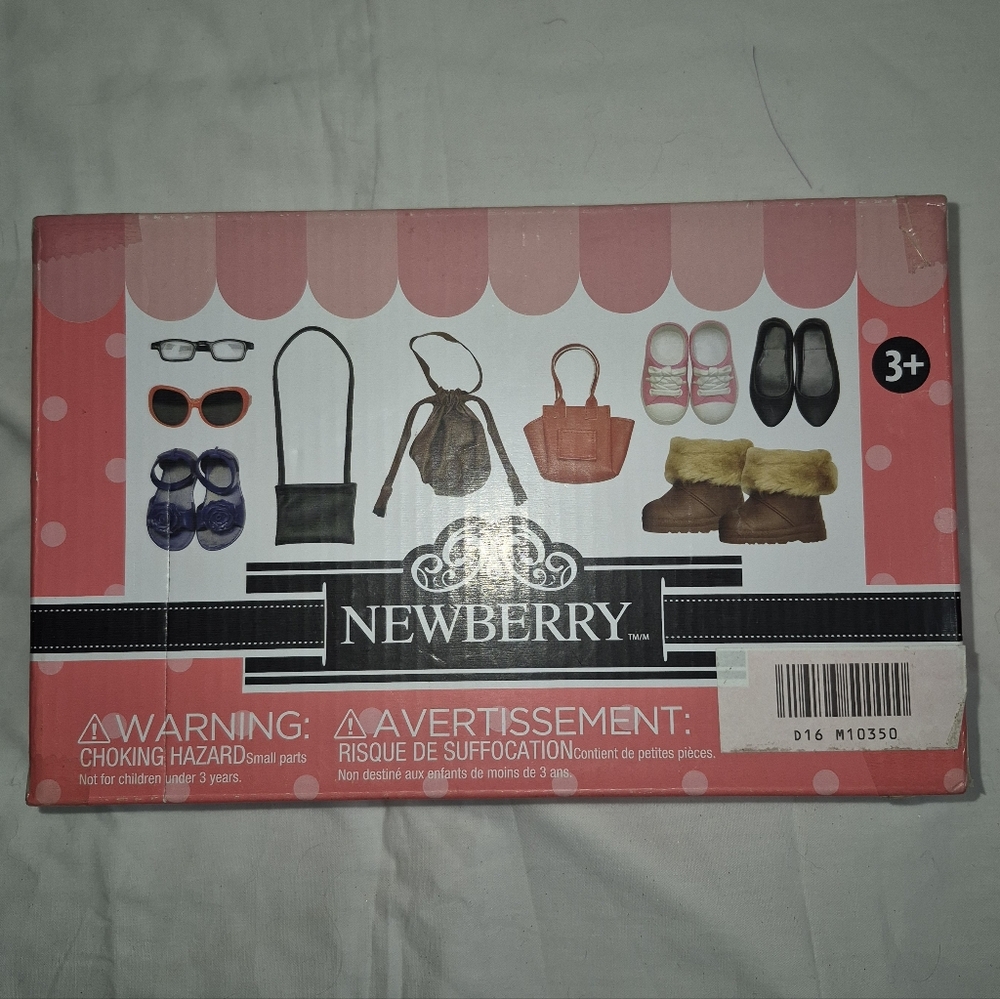 🆕️Newberry 18" Doll Shoes, Purses & Glasses.